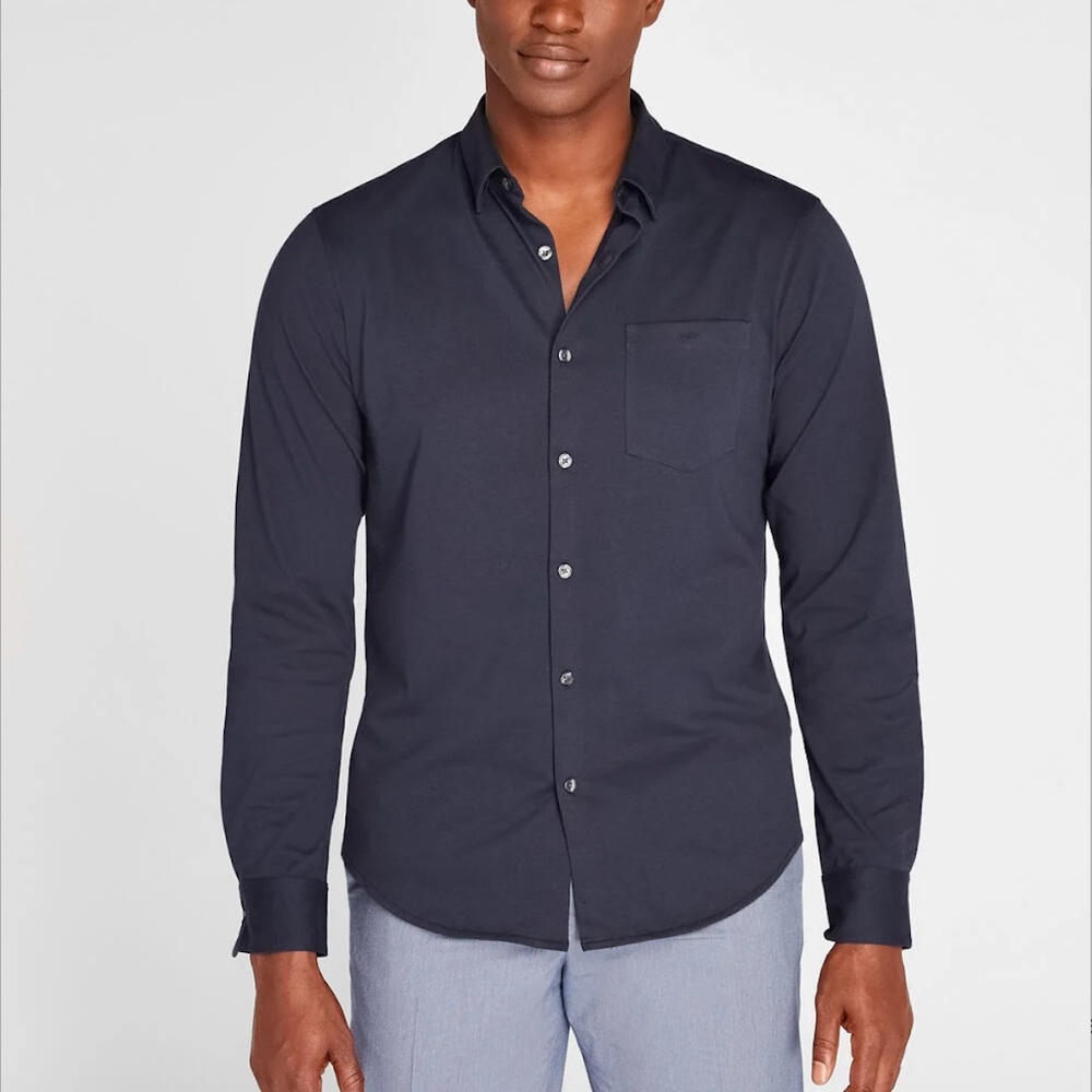 Long Sleeve Knit Shirt - Brand New - NEVER WORN - Navy